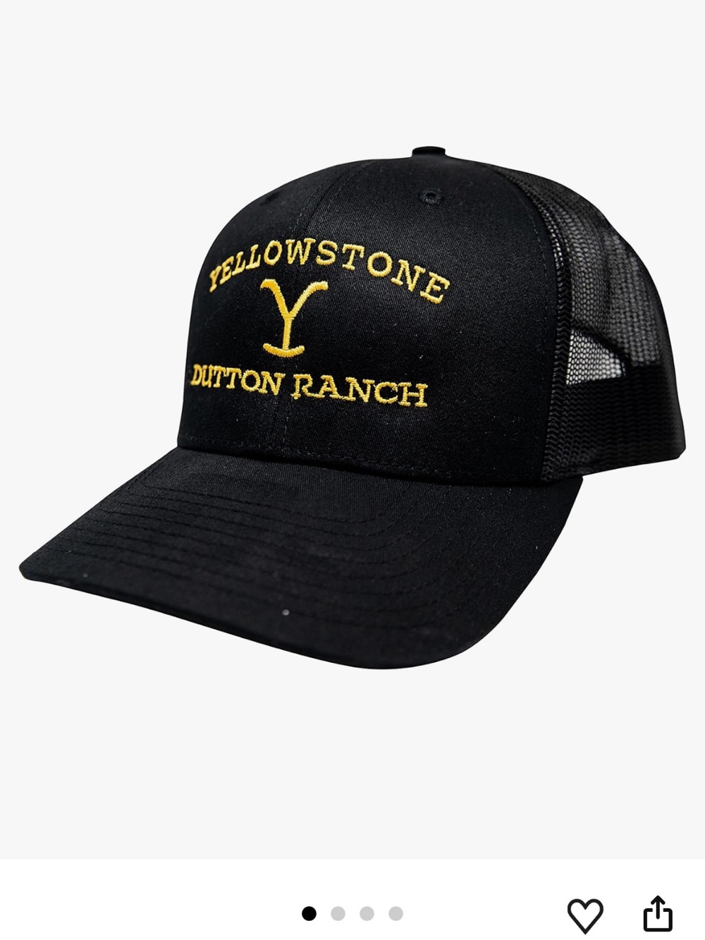 Men's Standard Yellowstone Dutton Ranch Western TV Show Trucker Hat Cap black
